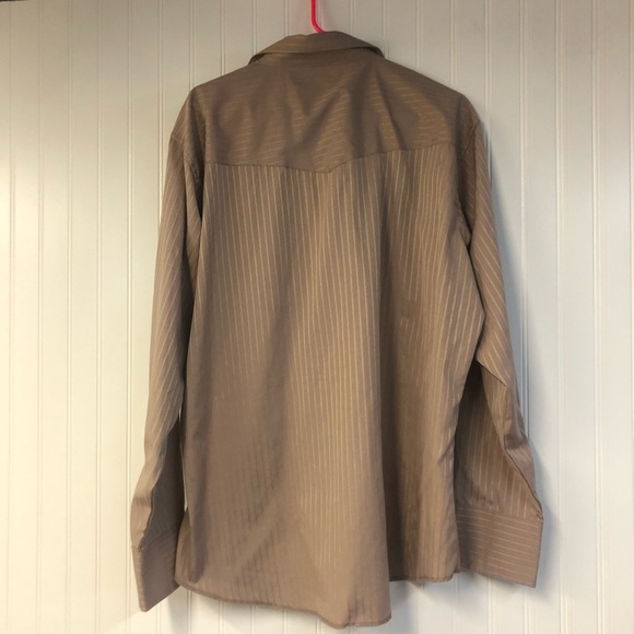 Wrangler Men's Brown Long Sleeve Button Down Shirt XL Pearlsnap Western - Picture 5 of 5